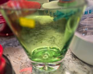 Green Glass Vase