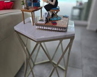 Metal & Marble Accent Table