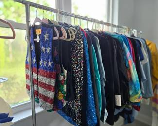 Ladies Clothing. Sparkly Vests & Blouses, Cashmere Sweaters, Embellished Jean Jackets+ Much more in the closet!