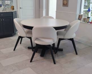 White Leather Dinette with Swivel Seats