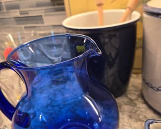 Cobalt Blue Glass Pitcher