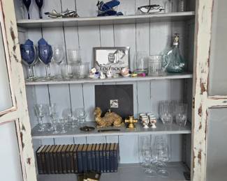 Distressed Cabinet with Misc