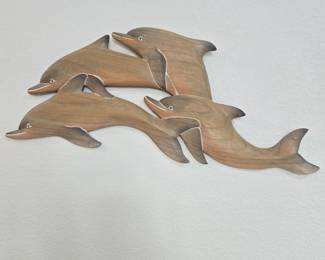 Wooden Dolphin wall decor