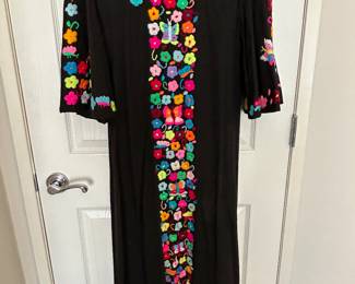 Hand Embroidered Angel Sleeve dress. 