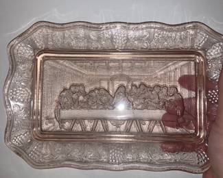 Indiana Glass Last Supper bread plate