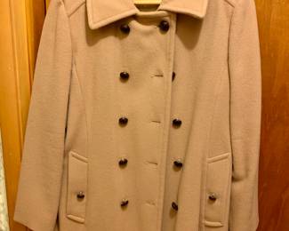 man's wool pea coat in camel color 