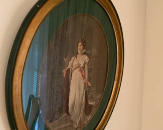 Antique oval picture of woman in regal gown