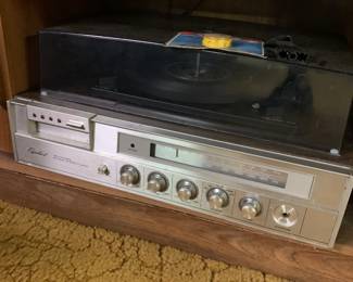 vintage stereo turn table record player