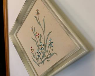 Jewel floral mid-century artwork