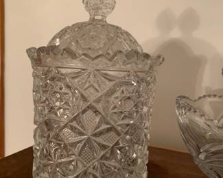 pressed glass jar
