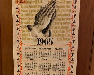 1965 tea towel -several years of towels