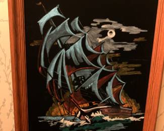 ship painting o black velvet