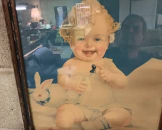 antique baby print