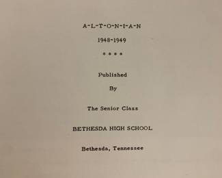 Bethesda (Williamson County), Tennessee yearbooks 1940s