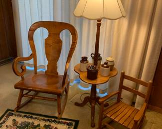 Tell City, Indiana chair and lamp