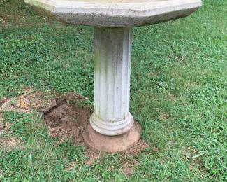 concrete bird bath