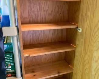 interior of oak cabinet