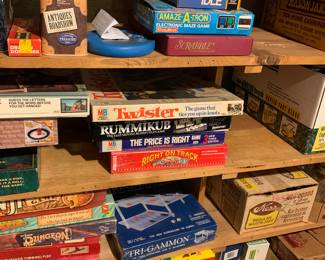 Vintand and modern games and toys