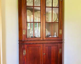 Vintage Craftique dining group...matching pair of corner cabinets (detail)...