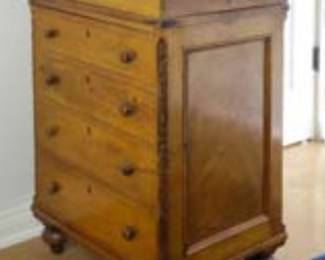 Victorian Fruitwood Davenport Desk, c.1840
Reserve Price: $200
Estimated Market Value: $2,000–$3,000
Location: Inglewood, CA ( For Private Showing - Call 310-862-6142 ).
Step back into the 19th century with this exceptionally rare Victorian Fruitwood Davenport Desk, dating back to circa 1840. Crafted in rich, warm fruitwood with a beautiful aged patina, this desk is a timeless blend of function and form.