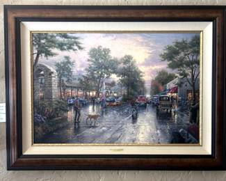 Framed Thomas Kinkade "Carmel Sunset on Ocean Avenue"