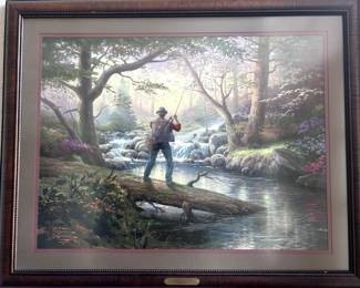 Thomas Kinkaid Art "It Doesn't Get Much Better" framed 34"x43"