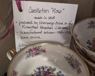 Bone China set from Germany in the Castleton "Rose" pattern
