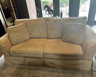 Pair of Chenille Couches by Alan White
