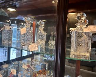 Waterford Decanters!! What a beautiful collection.