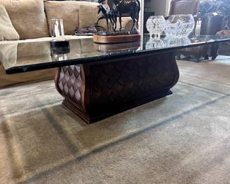 Beveled Glass Top Coffee Table
