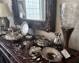 Wallace, Reed & Barton, William Roger's, Webster Sterling and Silverplate pieces. Lamps and Mirrors