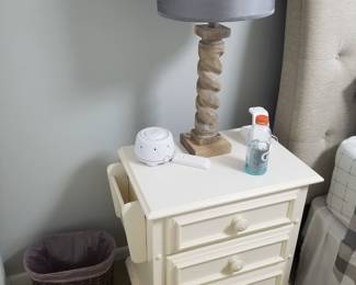 Nightstand; table lamp