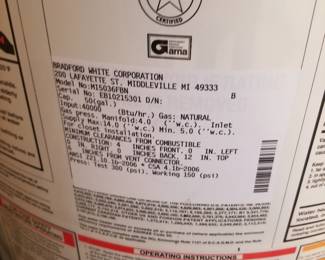 Bradford White 50-gallon GAS hot water heater