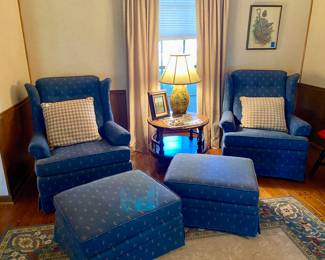 Pair of den chairs for your favorite golfer. See next photo for fabric close up