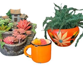 Colorful Whimsical Plant Decor