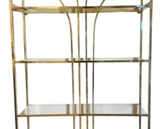 Arched Brass Etagere Shelf Unit