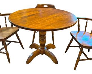 Solid Wood Round Breakfast Table Set