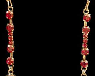 Dark Tone Red Stone Drop Fashion Earrings