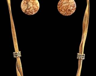 Fashion Polished Stone Jewelry Set