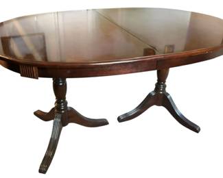 Solid Wood Oval Double Pedestal Table