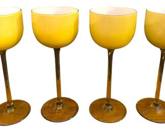 Unique Yellow Stemmed Glassware