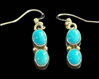 Sterling Silver Turquoise Dangle Earrings