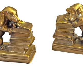 Jennings Brothers Brass Dachshund Bookends