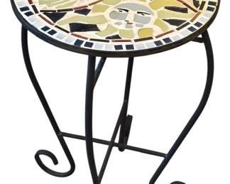Sun Moon Mosaic Plant Stand Table