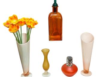 Hand Blown Orange Glass Decor