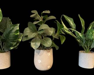 Small Resin Planters w Greenery