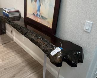 Wonderful mesquite wood and acrylic table