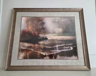 "Morning Solace Scene" framed lithograph bid #14
