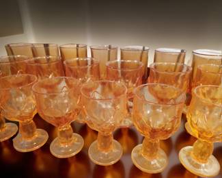 19pcs Franciscan Cabaret Persimmon Stemware bid #12