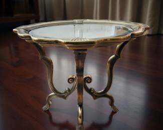 French-Style Glass Top End Table bid #17